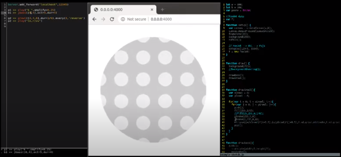 FoxDot to P5js