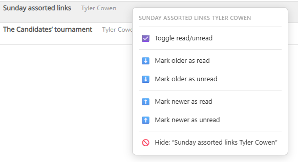 Right-click context menu