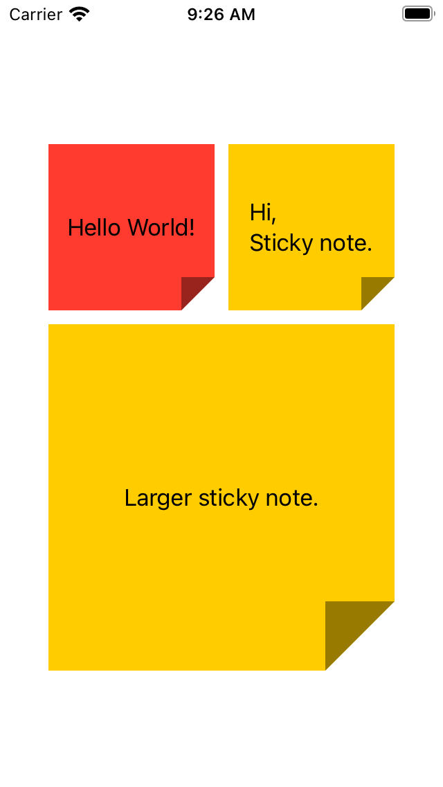 Sticky Note View Sample