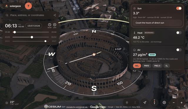 A day of light and shadow over the Colosseum