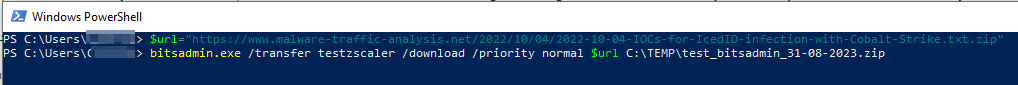 Bitsadmin commandline