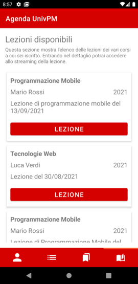 Lista lezioni