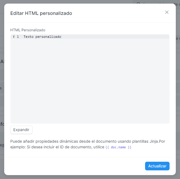 Editor html personalizado