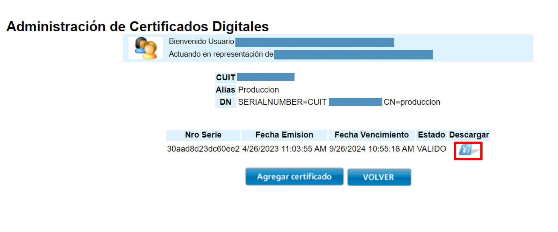 Generación Certificado Afip 7868