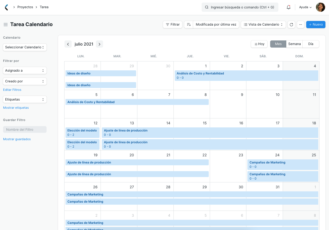 Task - Calendar View