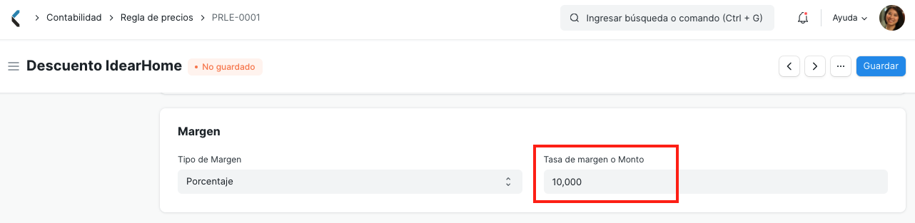 Adding Margin in Pricing Rule