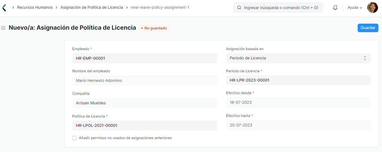 Asignación de Política de Licencia