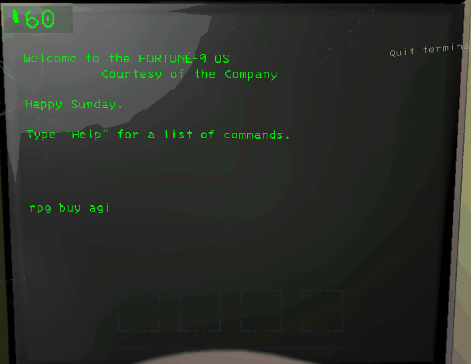 The ship's terminal: rpg buy agility max, then rpg tree
