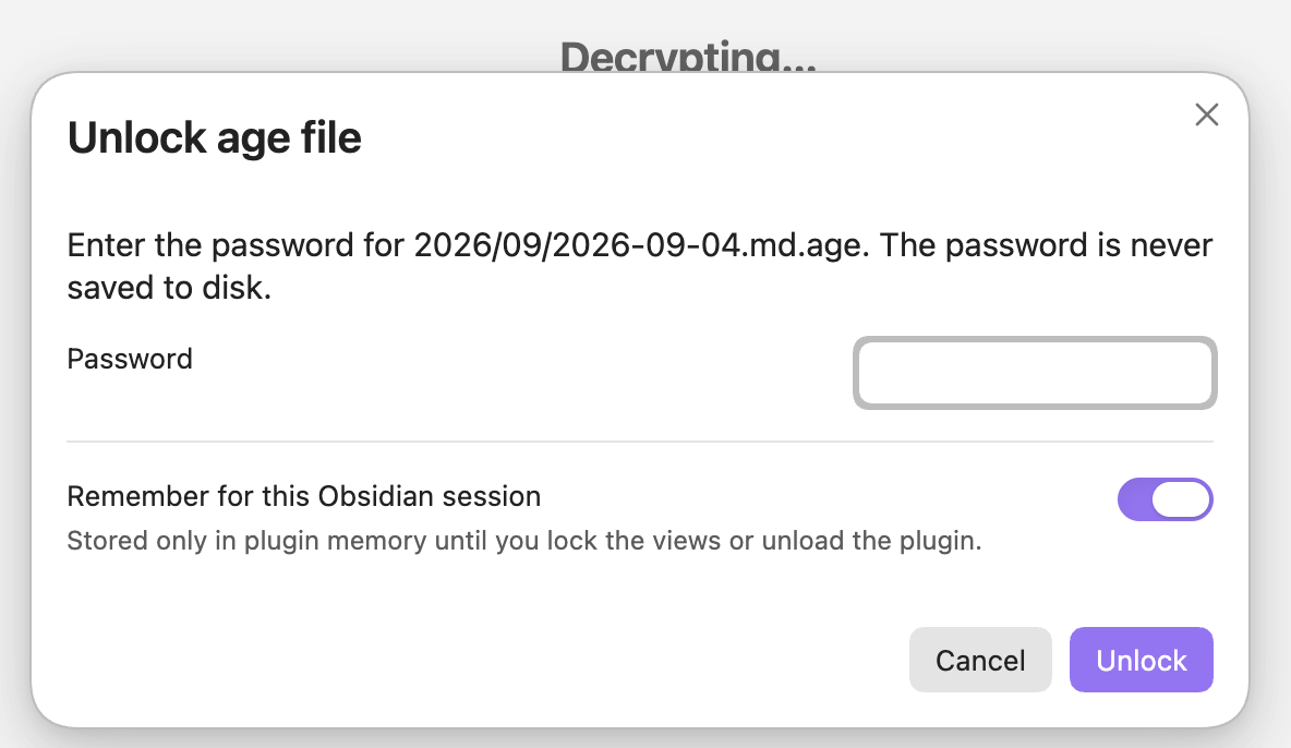 Password prompt with a remember-for-session option