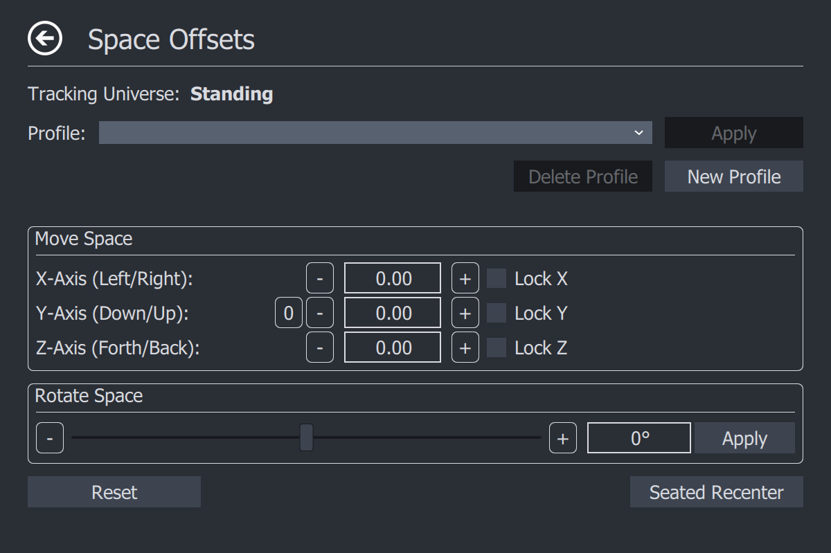 Space Offsets Page