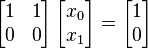 Rendering in matrix notation