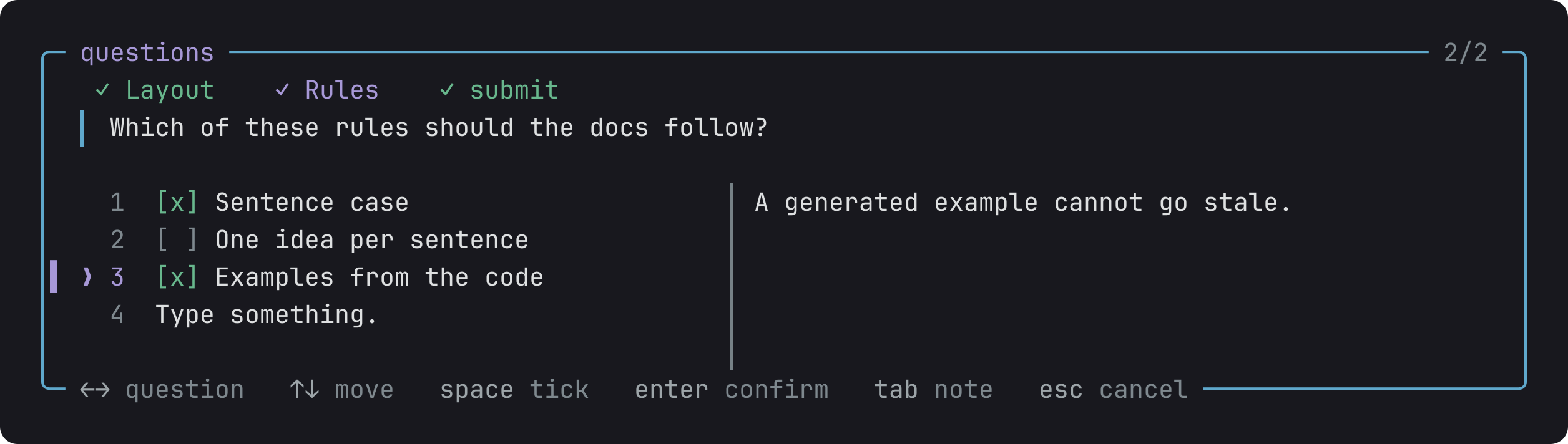 A question that takes several answers, with two of its three options checked.