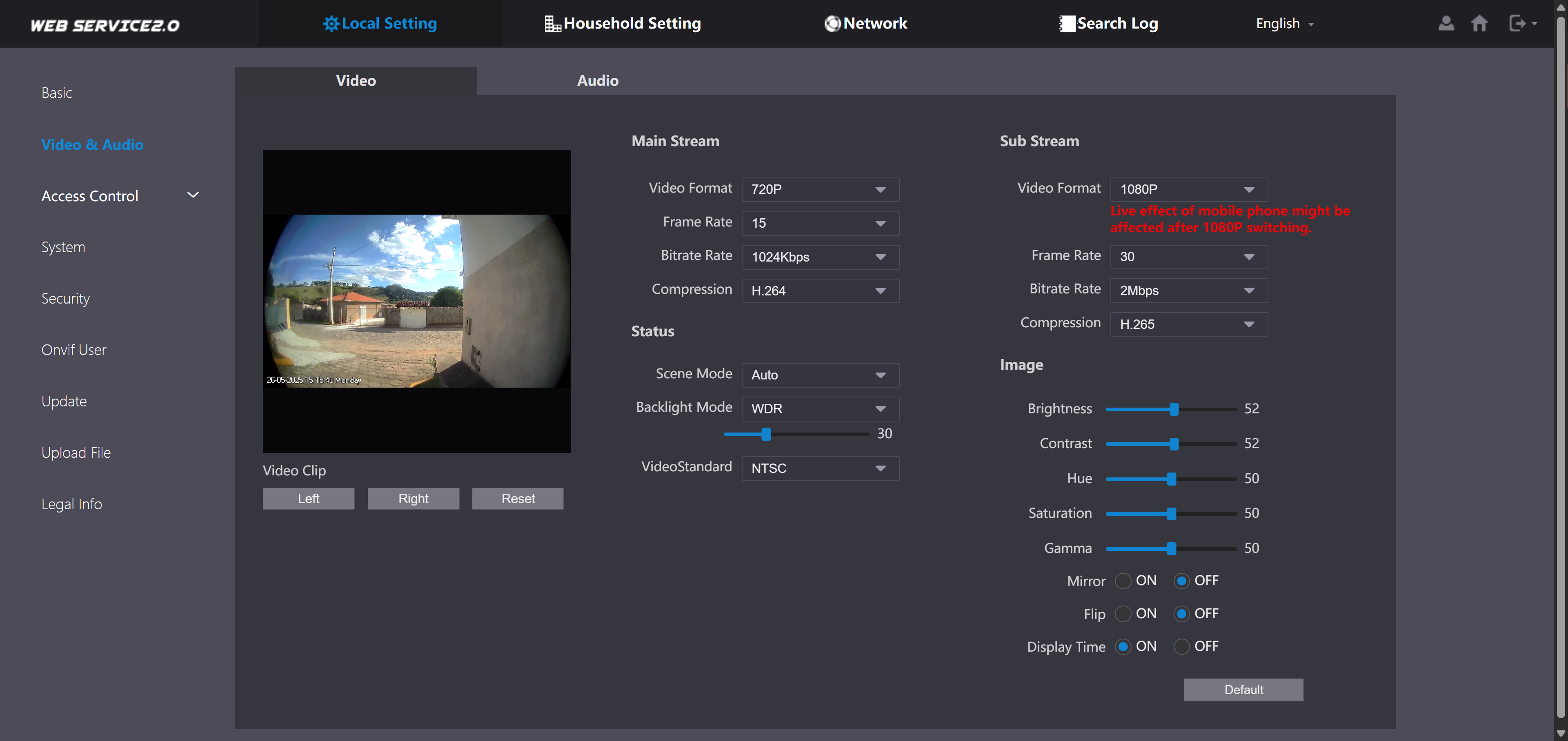 VTO video configuration
