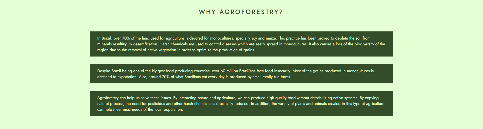 Why Agroforestry?