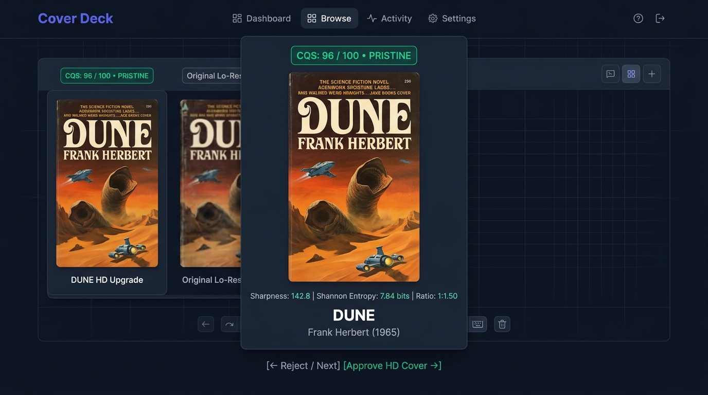 Calibre Bookwarden Cover Deck UI