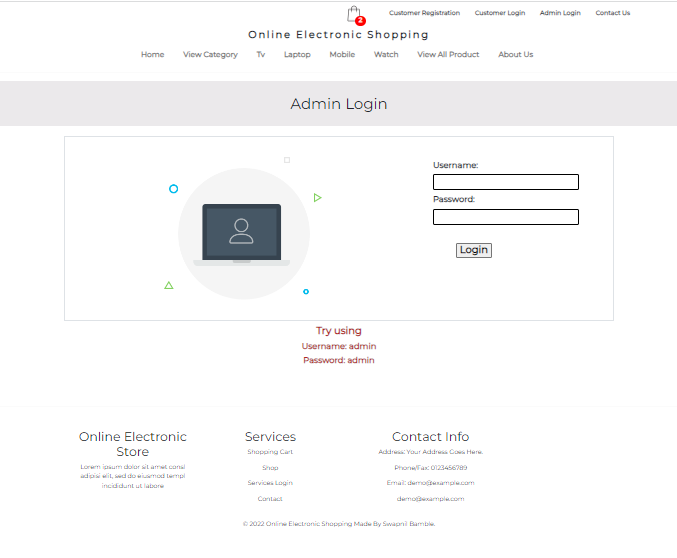 Admin Login Page