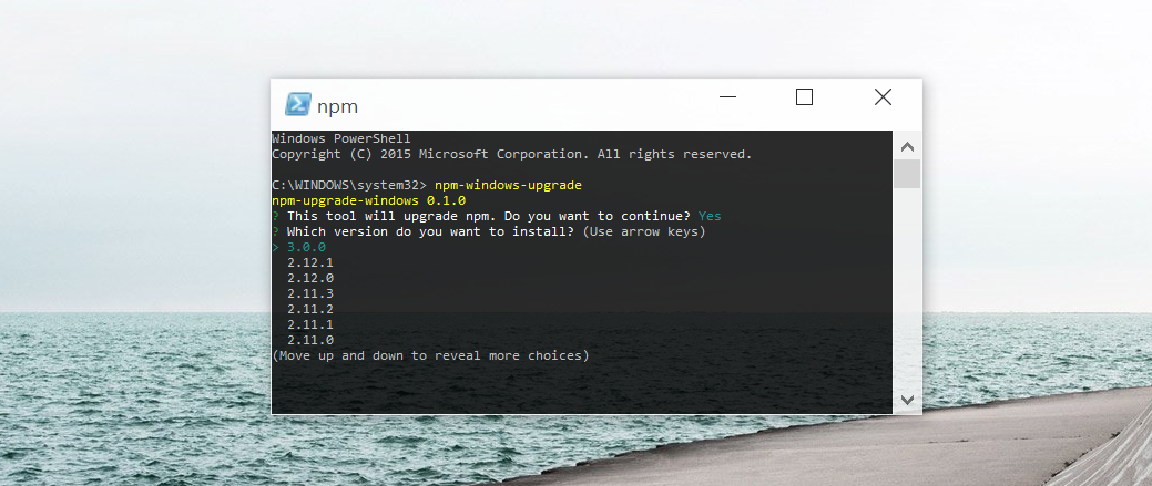 update nodejs windows cmd