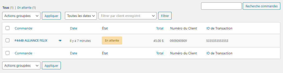Configuration du plugin