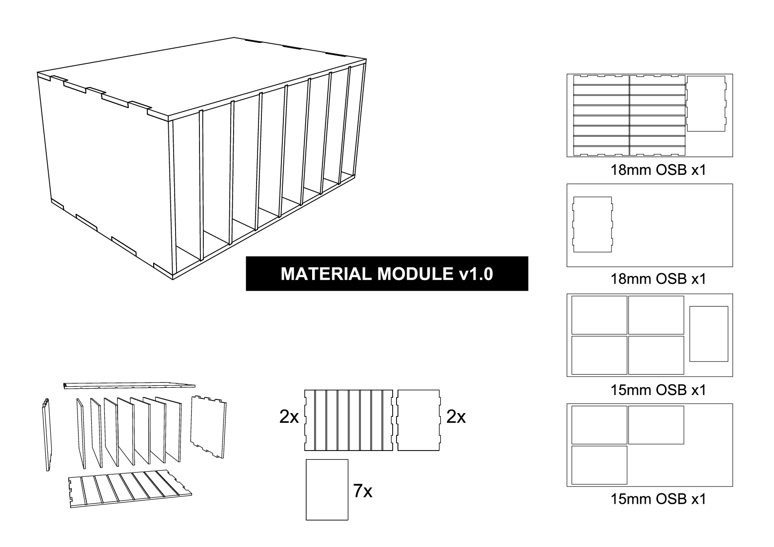 Material storage assembly drawing