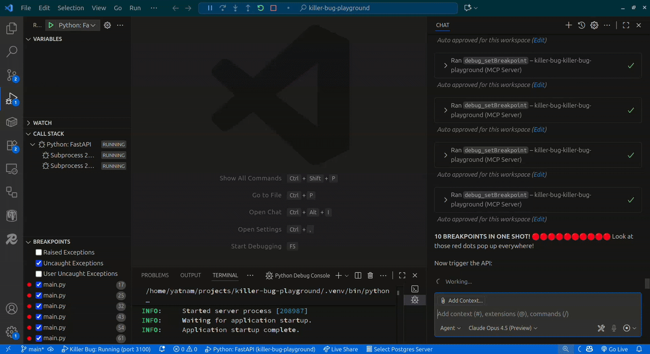 Killer Bug AI Debugger Demo