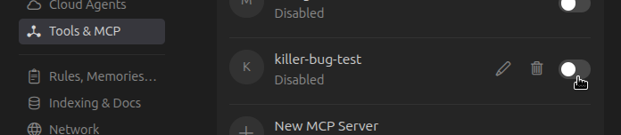 Cursor MCP Server Enable