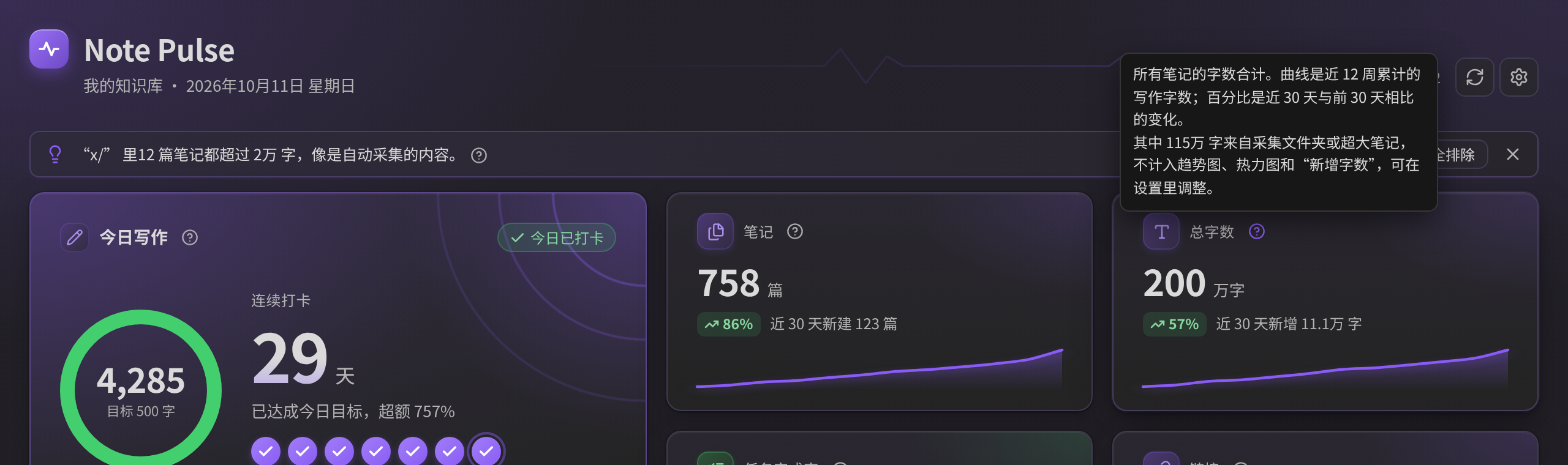 Help tooltip on a stat card