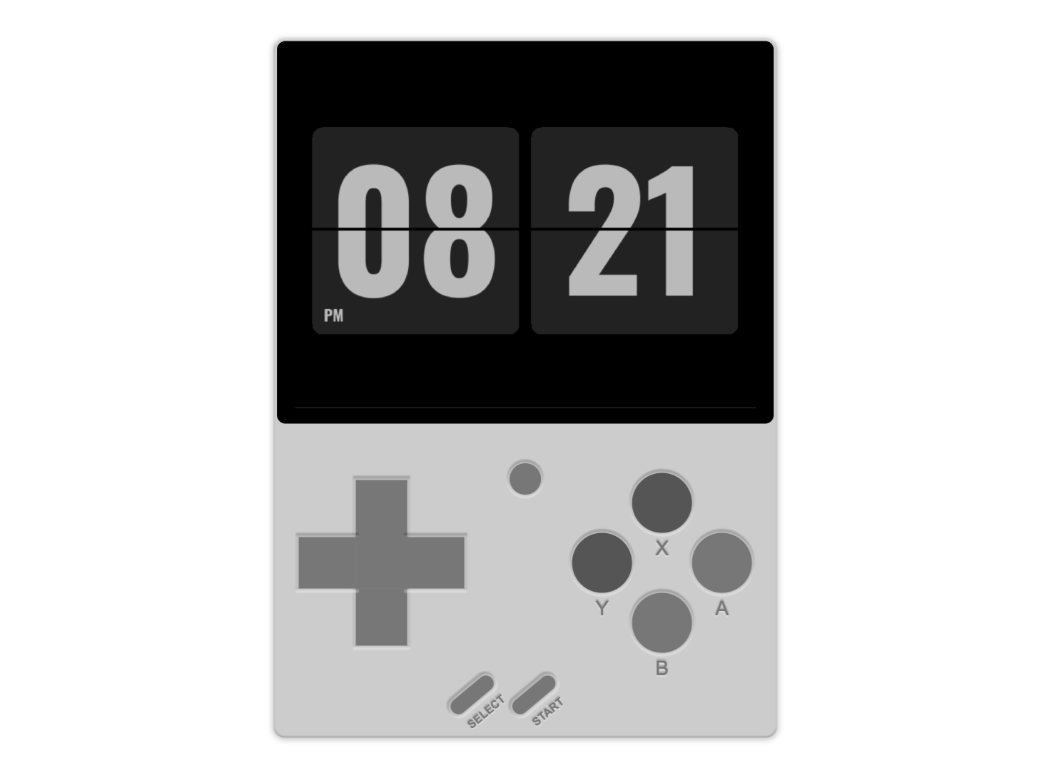 FlipClock Application running on the MiyooMini Plus