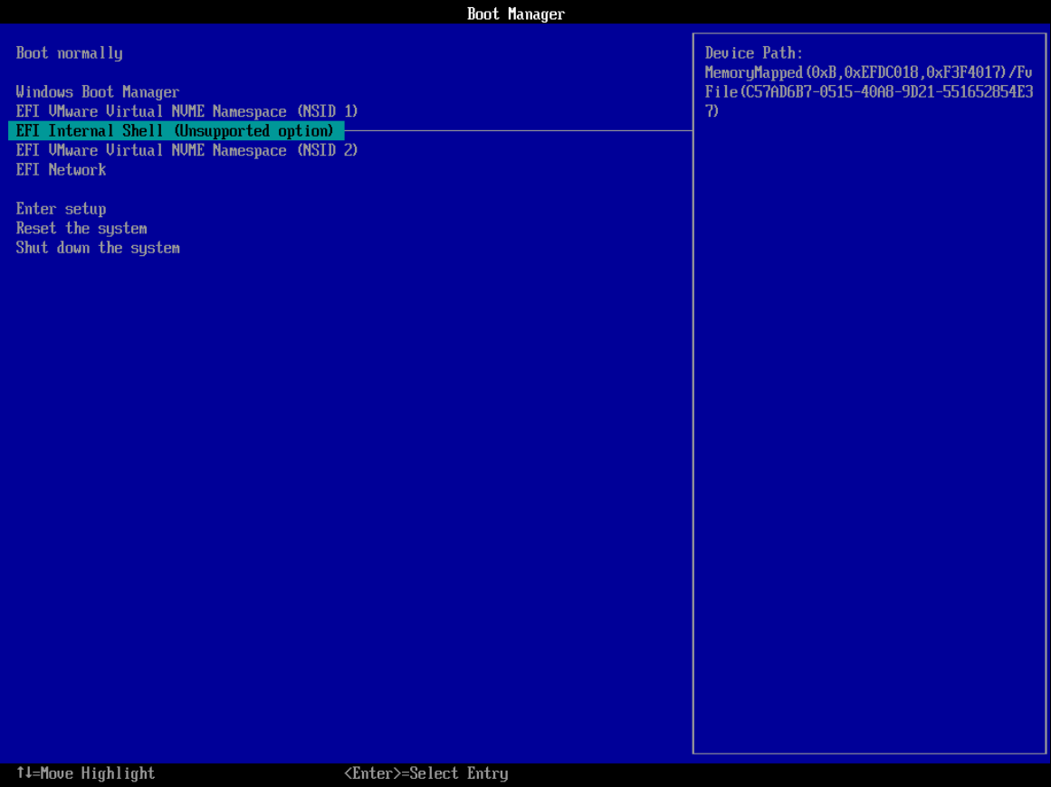 VMware Workstation Boot Options