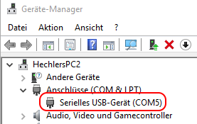 Device-Manager USB-COM port lookup