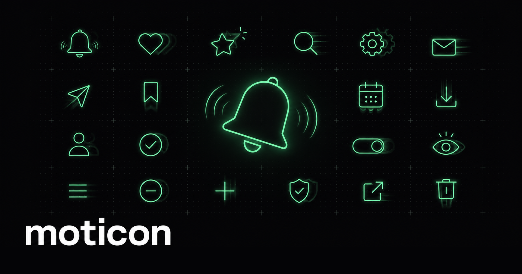 moticon — 328 icons that move with intent