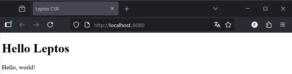 Hello Leptos 2
