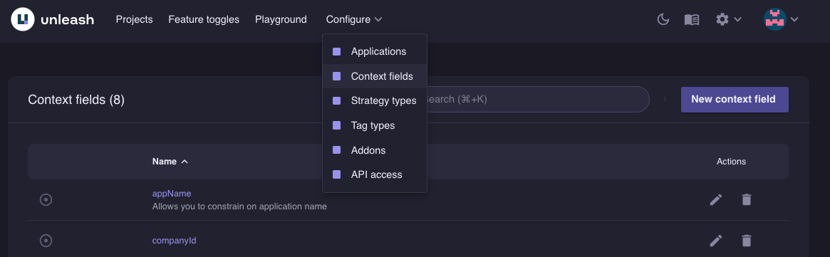 Create new new context field