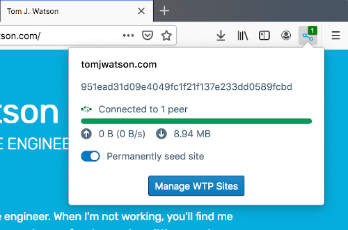 Browser action popup showing torrent stats