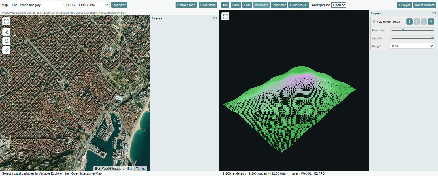 GeoIDE Interactive Map with a worldwide satellite view in 2D and a Point Cloud in 3D