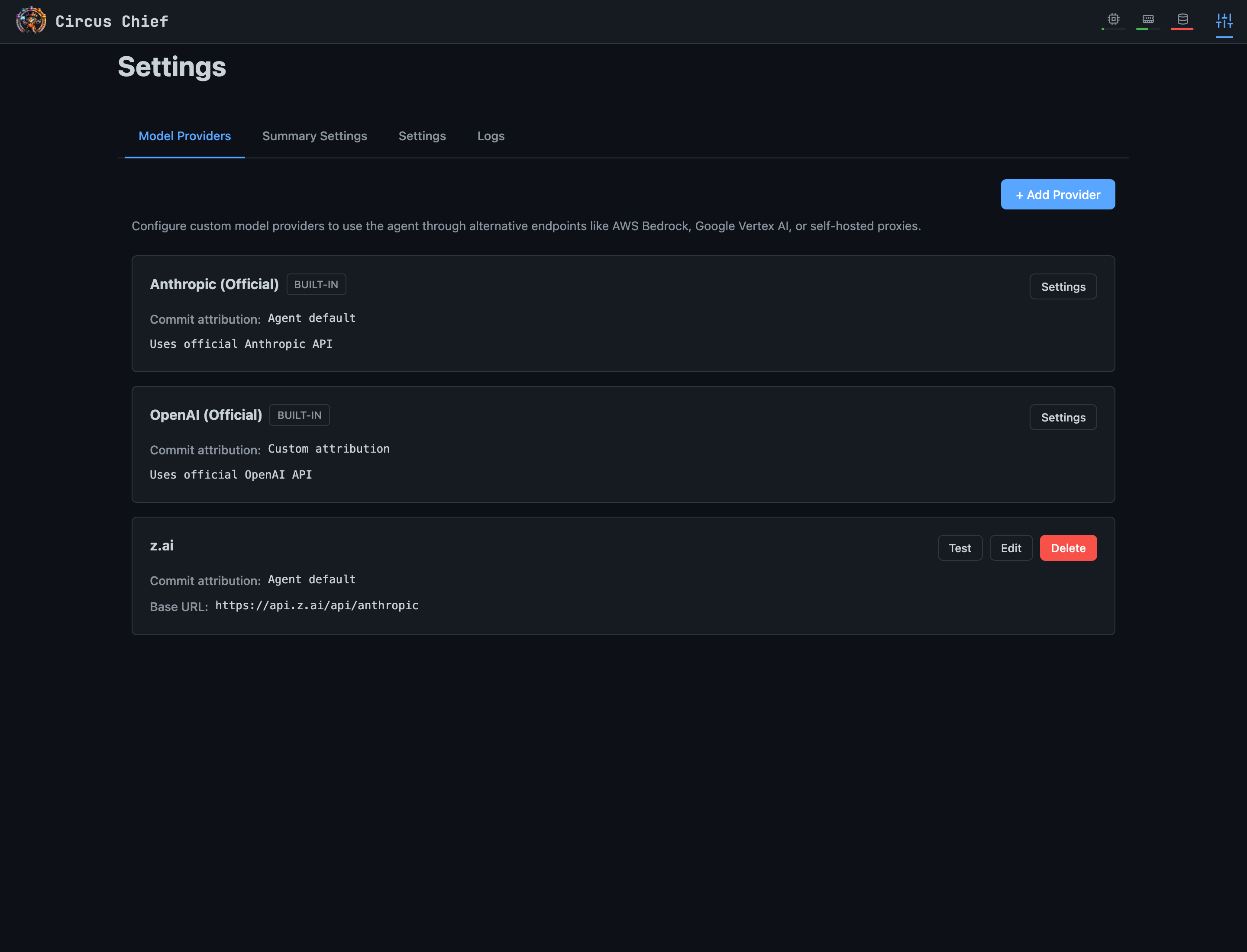 Bring your own provider settings, closest existing capture