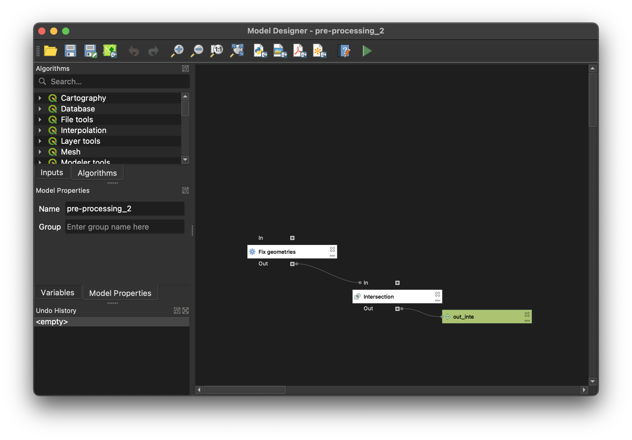 Graphic modeler for QGIS