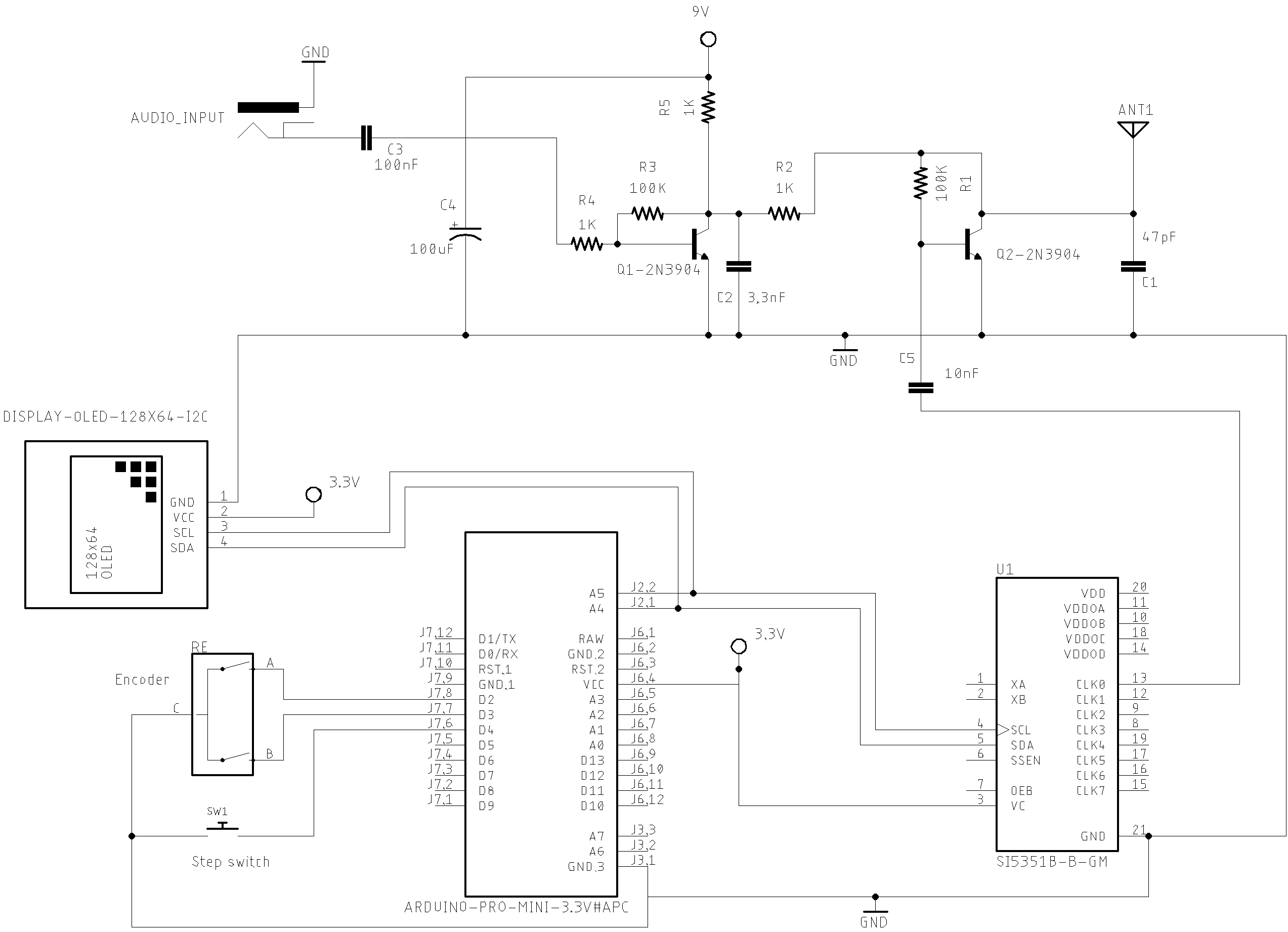 SI5351 Sortwave transmitter - Basic Schematic