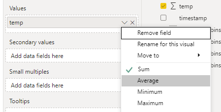 Specify AVG aggregation