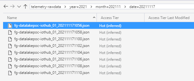 Raw telemetry storage