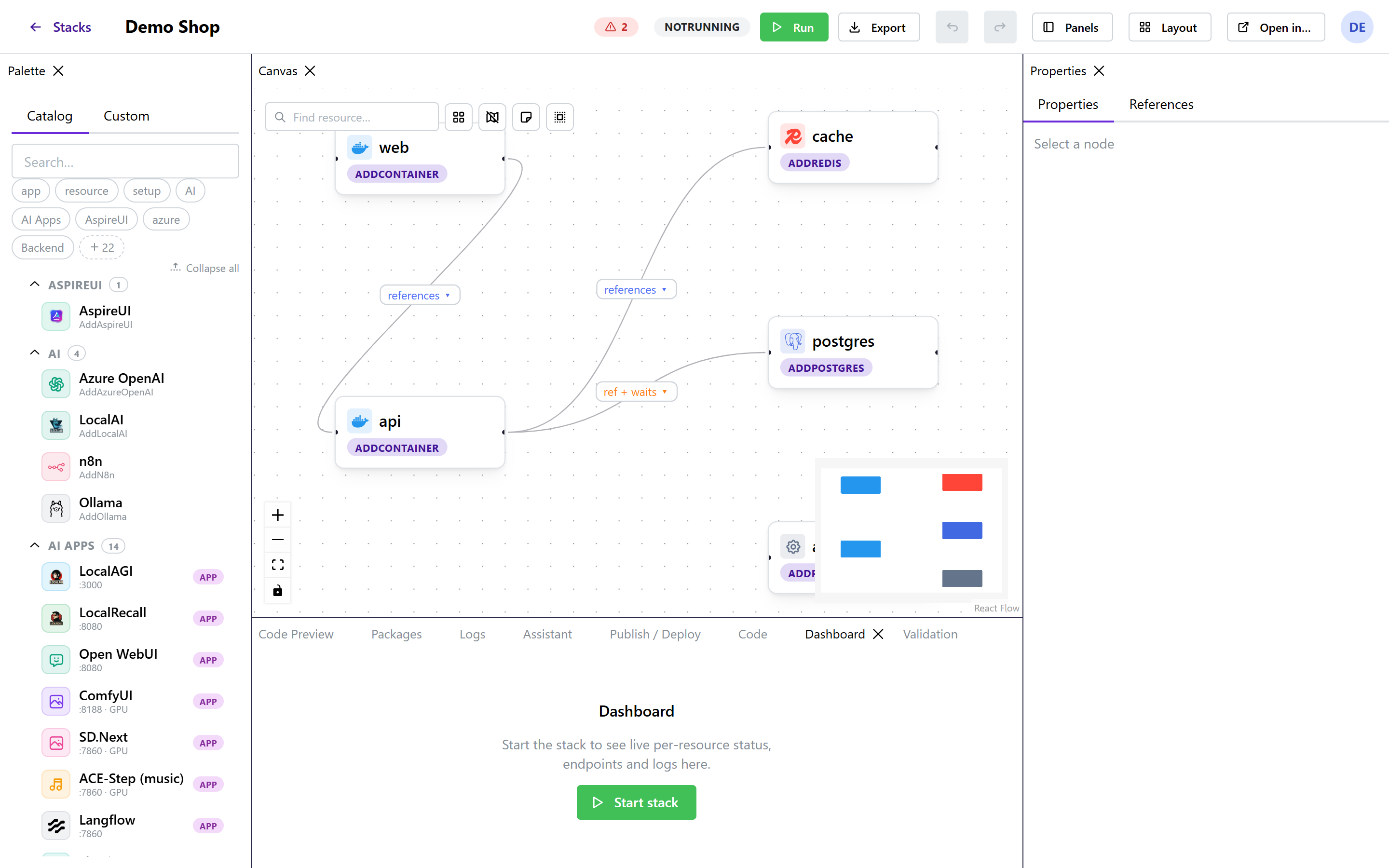 AspireUI editor — Blazor theme