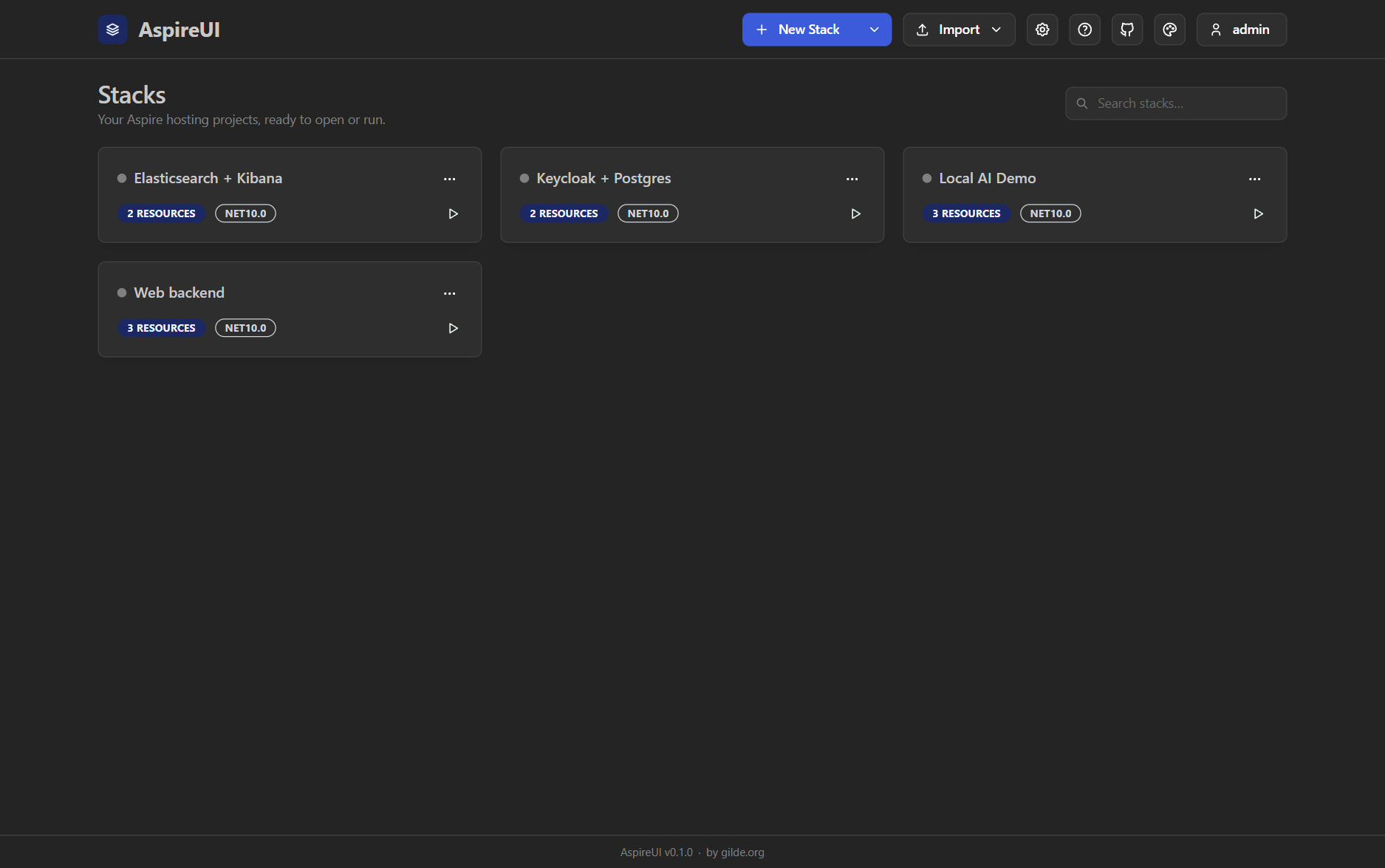 AspireUI screenshot