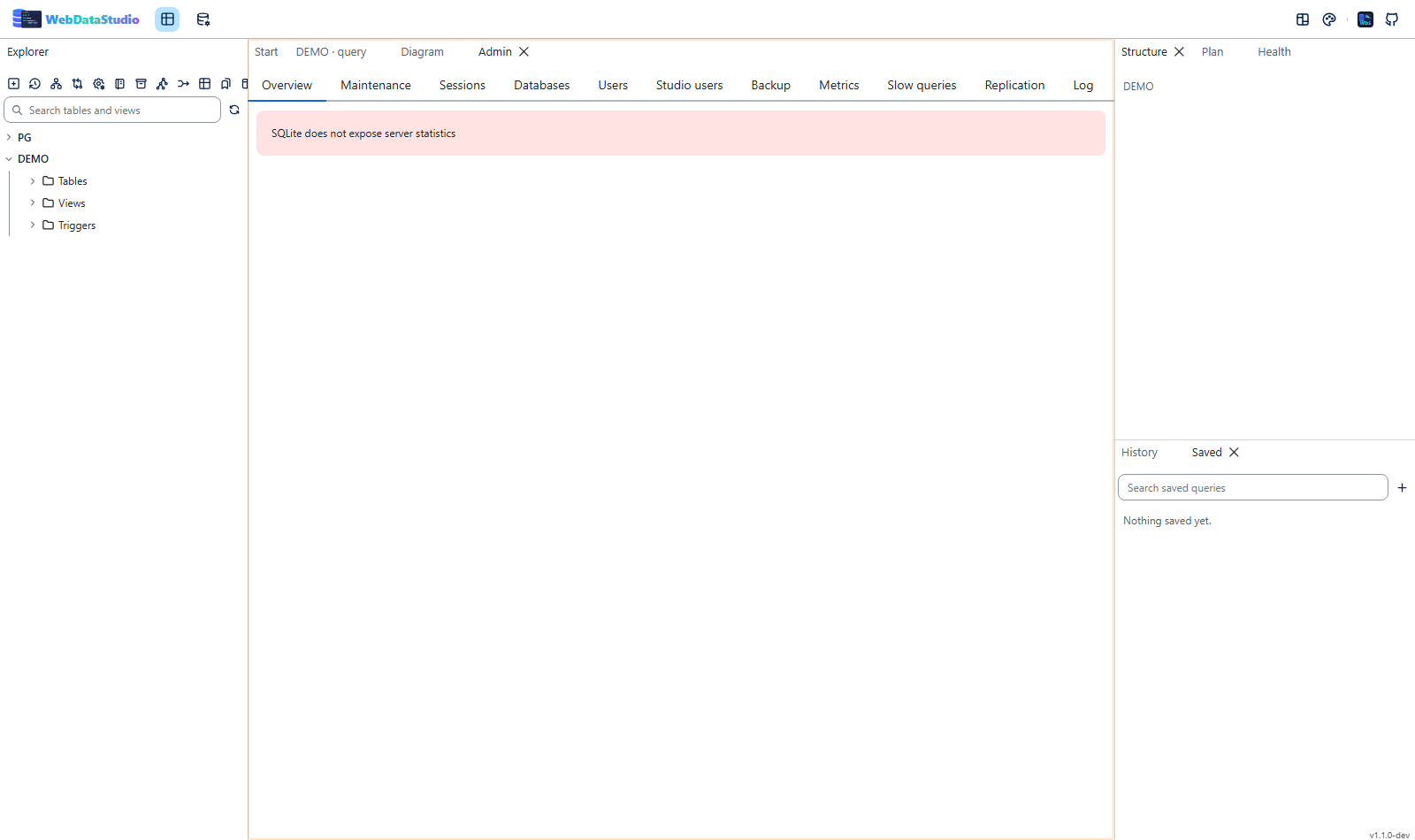 WebDataStudio screenshot