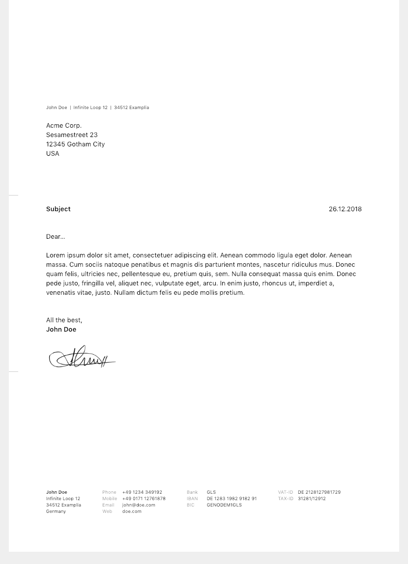 Letter Screenshot