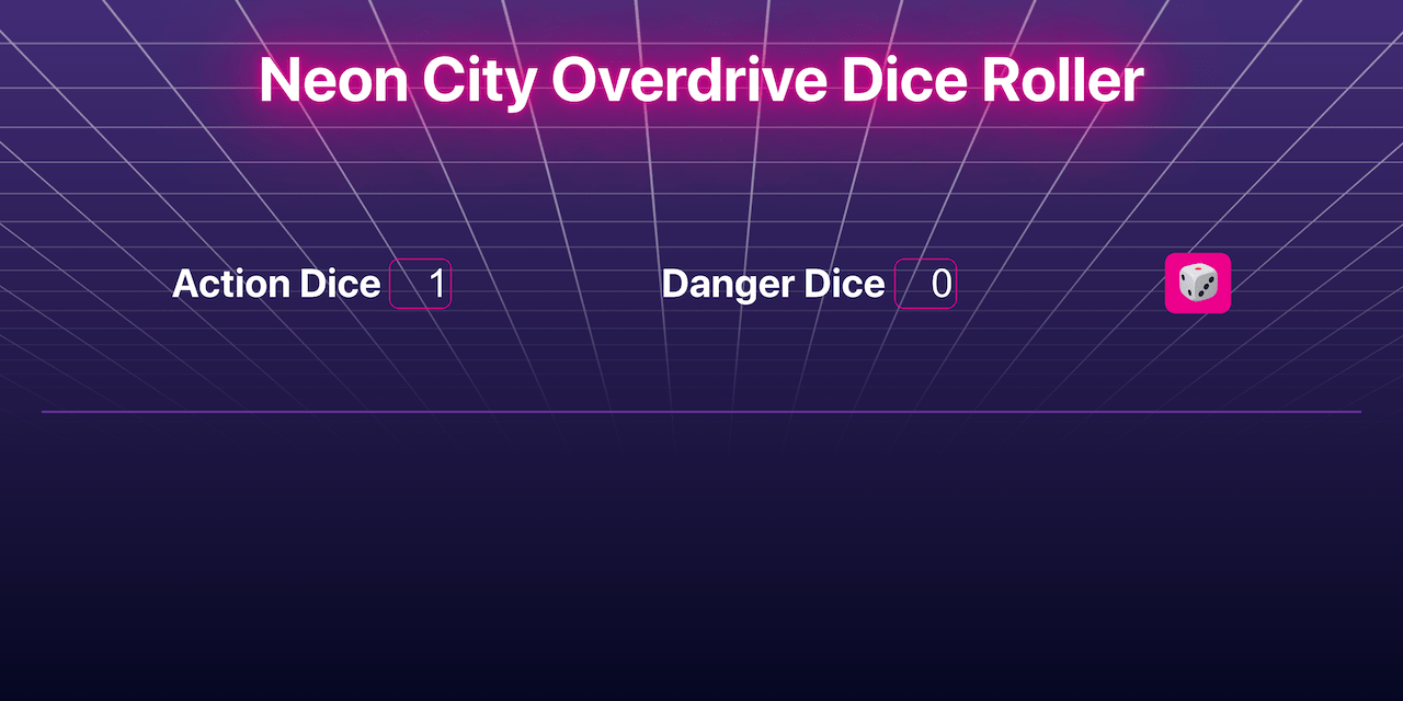 Screenshot of dice roller