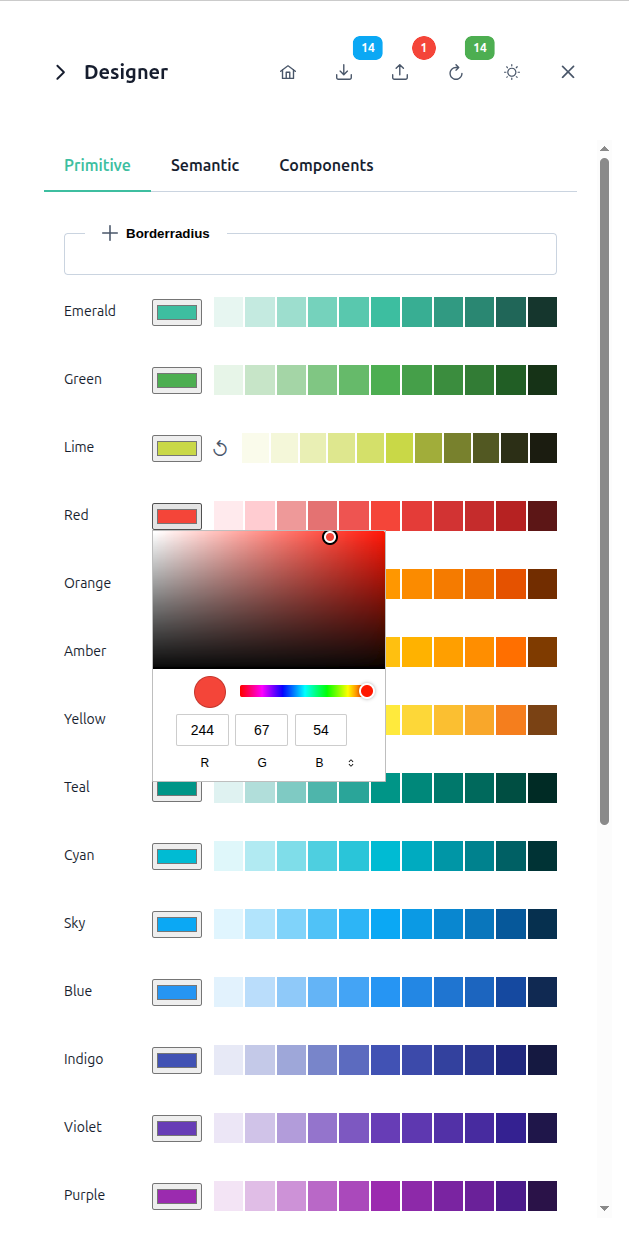 Theme designer screenshot