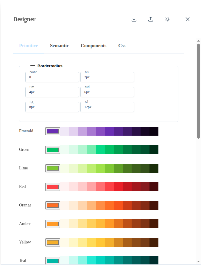 Theme designer screenshot