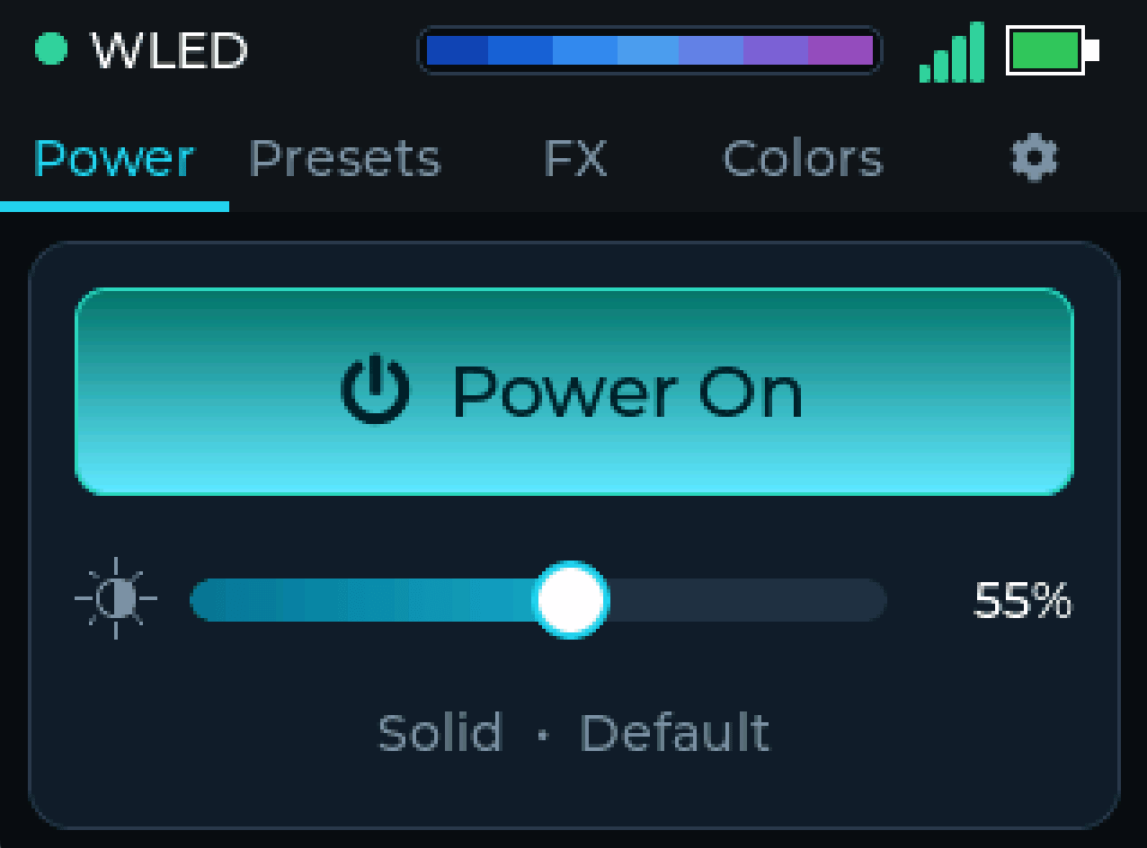 Main control screen