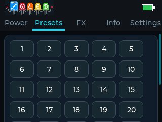 Presets tab