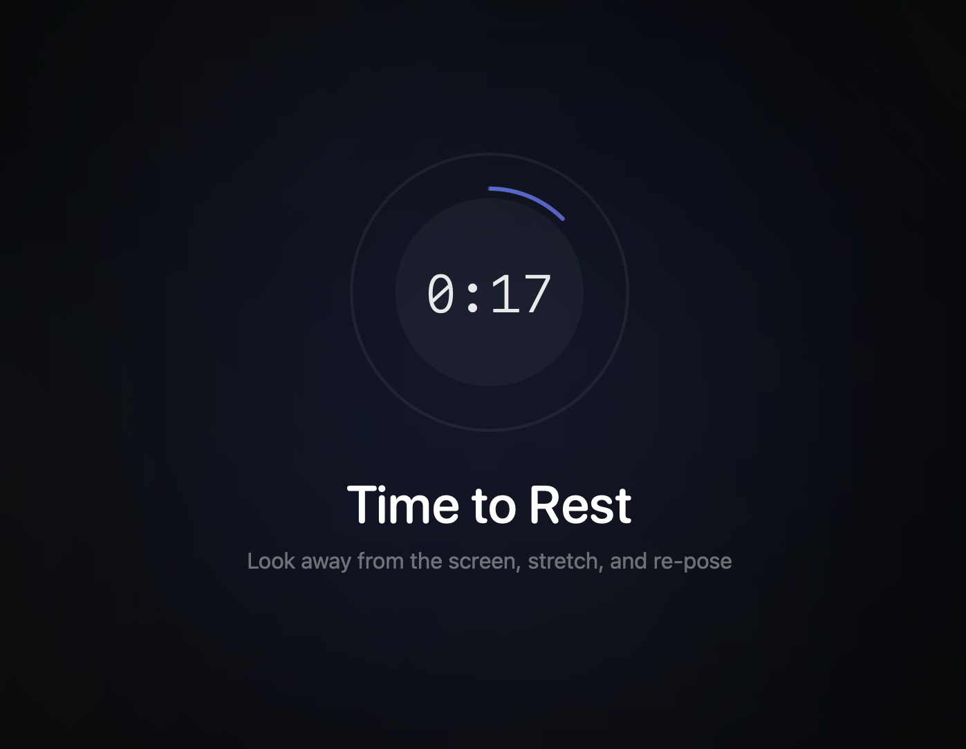 Repose break screen