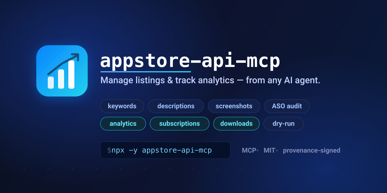 appstore-api-mcp — manage App Store Connect from any AI agent